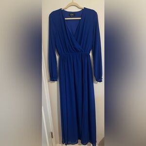 Lulus Water Lillies Royal Blue Maxi Dress | Size S